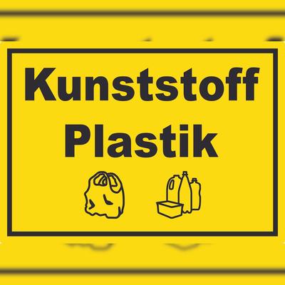 HB-Druck Kunststoff Plastik Mülltrennung Aufkleber Text Symbol shopping bag A5 (148x210mm)