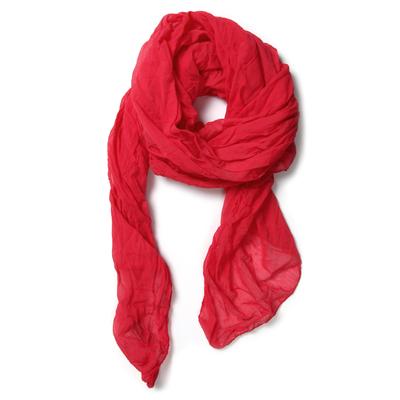 Modeschal "Uni", Damen, rot, Baumwolle, COLLEZIONE ALESSANDRO, unifarben, Basic, Modetücher, sommerlich leicht und locker