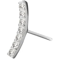 14 Karat Gold Aufsatz mit Titan Push Pin MOISSANIT-BOGEN