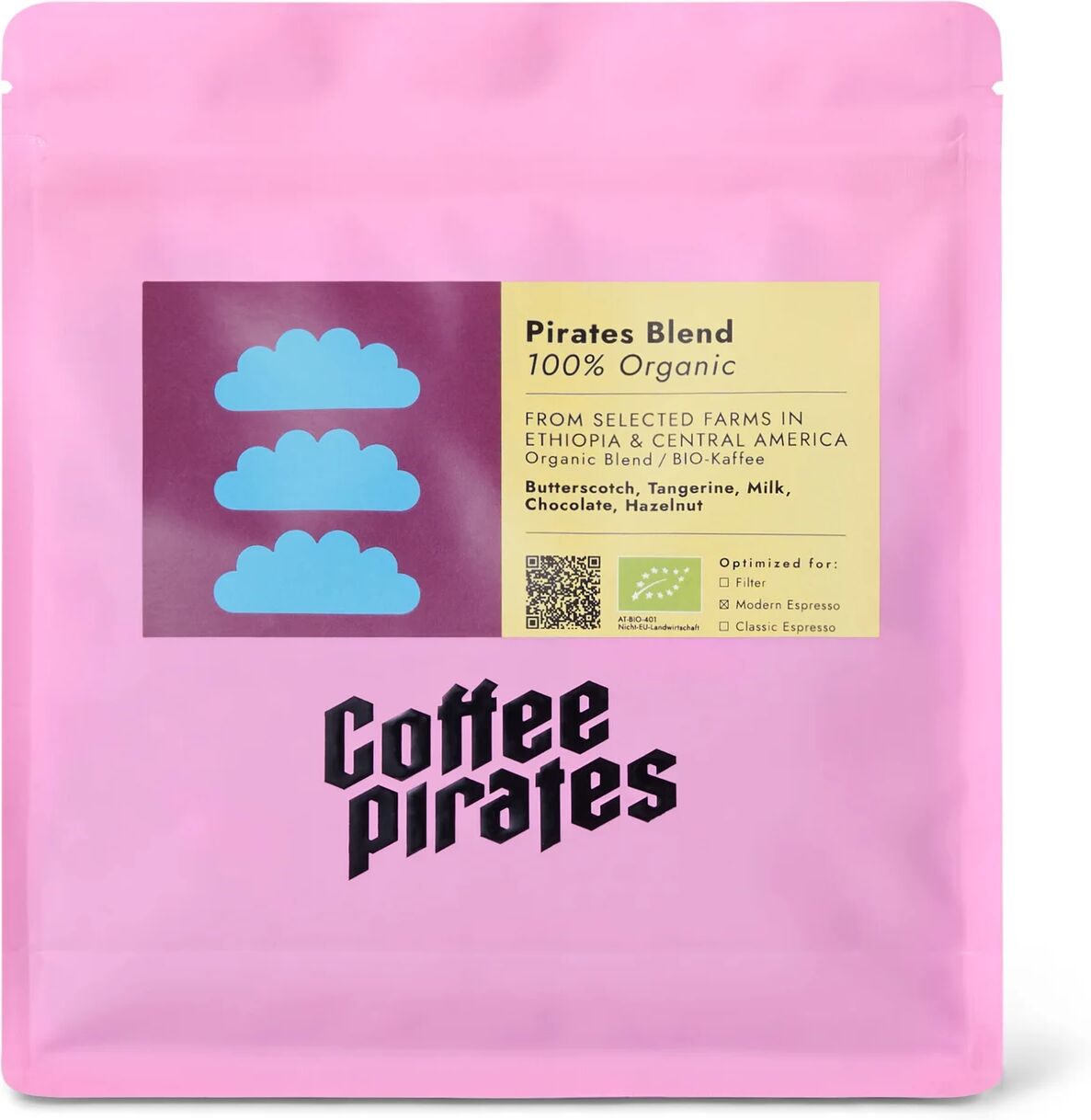 Coffee Pirates - Pirates Blend Bio Espresso - 250 g Ganze Bohne - Intensität: 4/6
