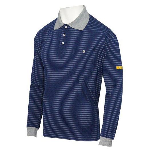 HB Schutzbekleidung ESD-Poloshirt CONDUCTEX Herren, langarm, dunkelblau/grau, Brusttasche, XS (XS) (08011 86008 000 2042-XS)