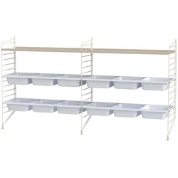 Niedriges Standregal mit Aufbewahrungseinsätzen Beige Beige