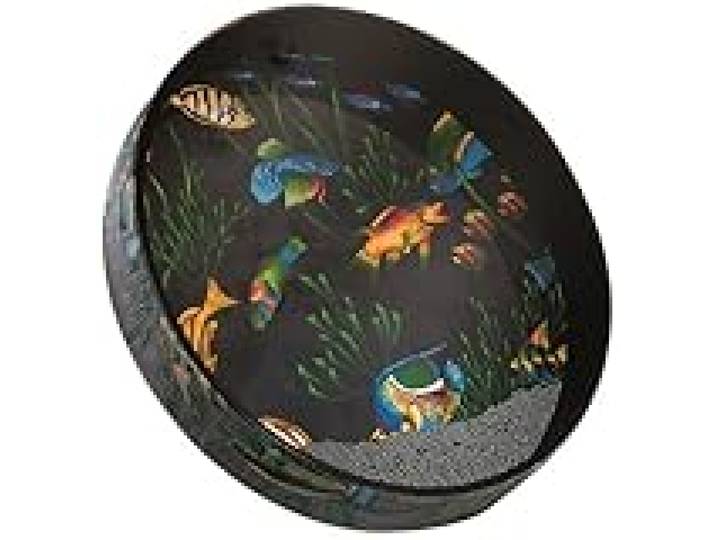 Remo World Percussion - Ocean Drum - 22 x 2.5 - Cadre Acousticon, Billes d'acier, Graphique de poisson - Effet de vague océanique, Convient pour la thérapie sonore et les enfants - ET-0222-10
