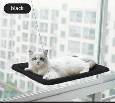 Inspired Finds SunnyView Hanging Cat Window Hammock Bed With Heavy Duty Support black