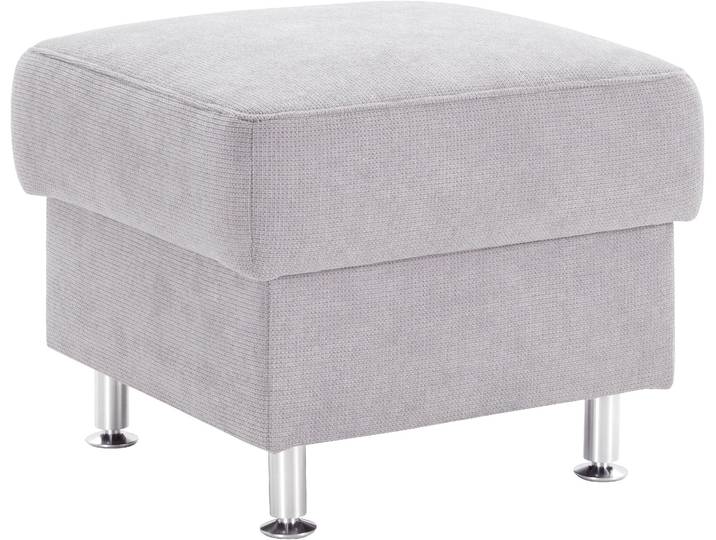 Hocker SIT & MORE Cardoso , silber, B:58cm H:47cm T:58cm, Luxus-Microfaser (90% Polyester, 10% Polyamid);Flachgewebe (100% Polyester);Struktur (100% Polyester), Hocker, Polsterhocker