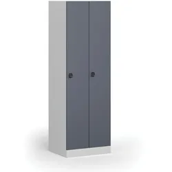 Metallspind S1, 2 Abteile, 1850 x 600 x 500 mm, Codeschloss, dunkelgraue Tür
