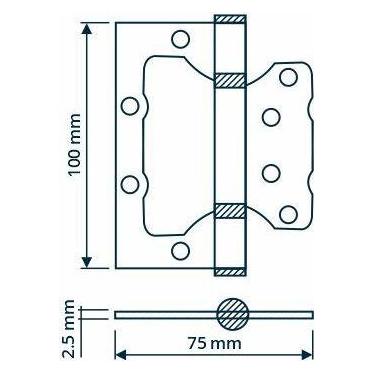 Haushalt HINGE DOOR 100X75X2.5MM AGED BRASS (33033768)