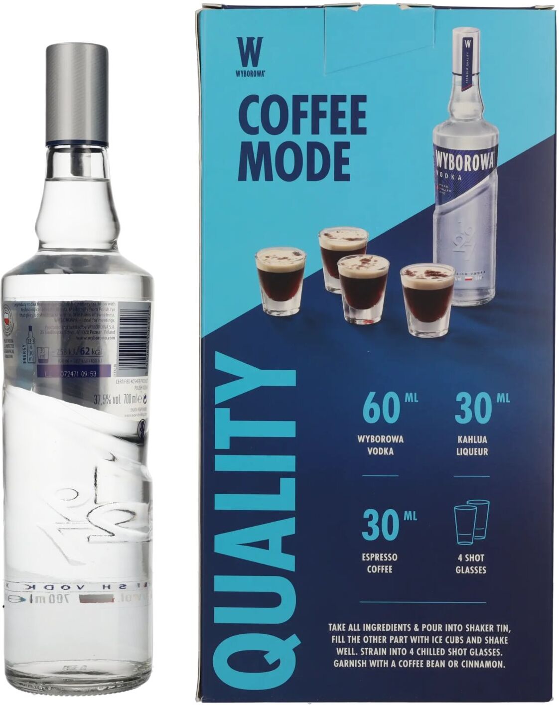 Wyborowa Wodka Wyborowa Wódka 37,5% Vol. 0,7l in Geschenkbox mit 2 Shotgläsern