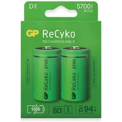 GP Batteries ReCyko (2 Stk., D, 5700 mAh), Batterien + Akkus