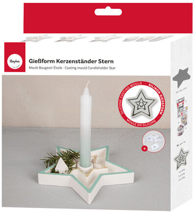 Silikon Gießform Kerzenständer "Stern"