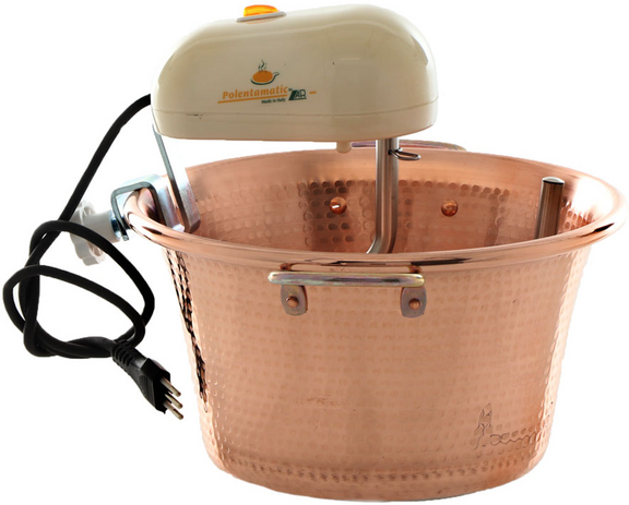 LAR Casalinghi LAR Polentamatic - Induktions-Rührtopf für Polenta aus gehämmertem Kupfer 6.5L - max. 8W