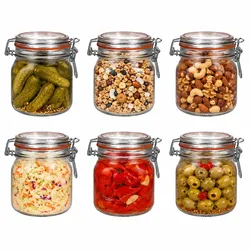 6er Set Odin Einmachglas 0,5L Bügelverschluss Vorratsglas luftdicht Bügelglas