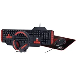Gembird GGS-UMG4-02 Tastatur USB QWERTY US Englisch (US, Kabelgebunden), Tastatur, Schwarz