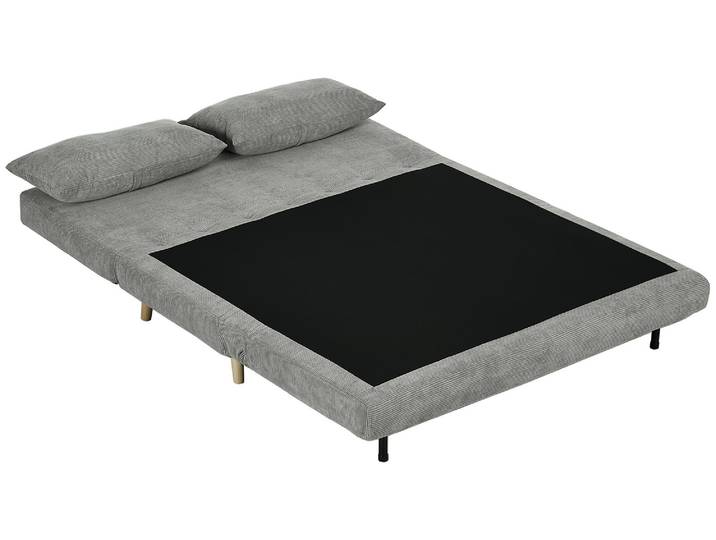 HOMCOM Schlafsofa, Klappbett mit Bettfunktion, Rückenkissen, Samtoptik, Grau
