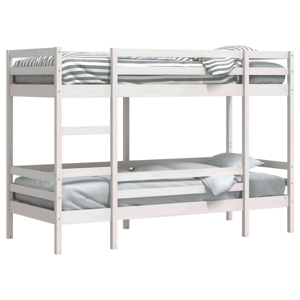 Maison Exclusive - Etagenbett Weiß 75x190 cm Massivholz Kiefer