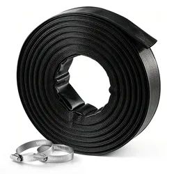 VEVOR Rückspülschlauch 2 Zoll 30,48 m PVC Flachschlauch Ablaufschlauch für Poolentwässerung und Bewässerung mit 90 psi, Anschlusswahl ohne Vorinstallierte Kupplungen für Verschiedene Pumpensysteme