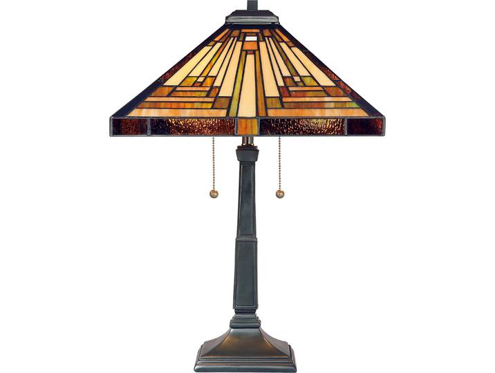 Lampe de table\, verre Tiffany\, bronze\, H 58\,4 cm