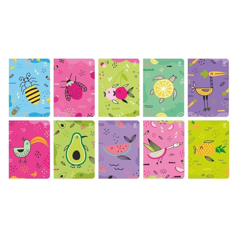 Elanders Notizbuch A5/32K 3-zeilig Farbe Fruits (10 Stück) (A5) (5905036871936)