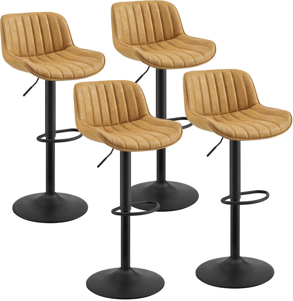 Blue Elephant Adjustable Height Swivel Bar Stool Yellow 106cm H X 49.5cm W X 50cm D