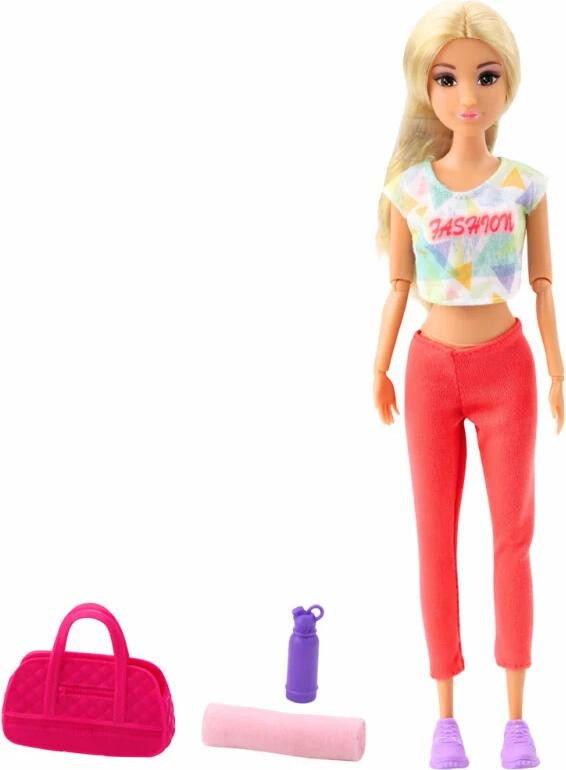 LEAN Toys 24484 Anlily-pop Yoga pop met accessoires en beweegbare ledematen