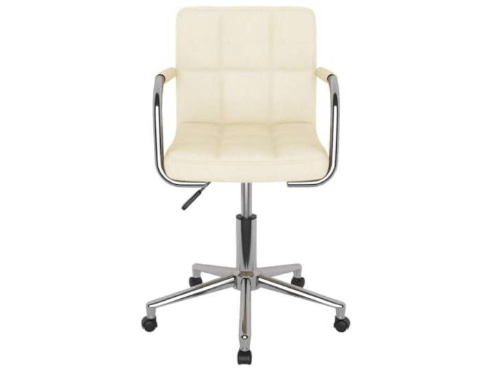 TEKGHUT Esszimmerstuhl Drehbar Creme Stoff Stahlrahmen, dicke Polsterung, Gasdruckfeder, 360 Grad drehbar, modernes Design