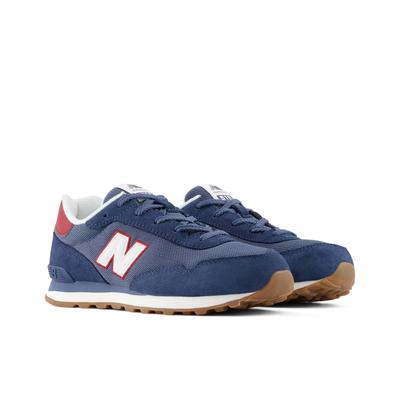 Sneaker NEW BALANCE "515", Jungen, Gr. 36, nb navy, podium rot, Leder, Textil, Schuhe Sneaker, mit Schnürung