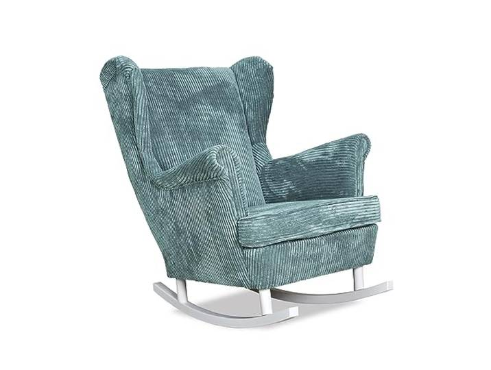 Family Meble Schaukelsessel Cord, Modell Bonito, Skandinavisch, Relaxsessel aus Webstoff, Loungesessel, Ohrensessel, Bequemer Sessel, Für Wohnzimmer, Esszimmer, Schlafzimmer, Büro, Mint