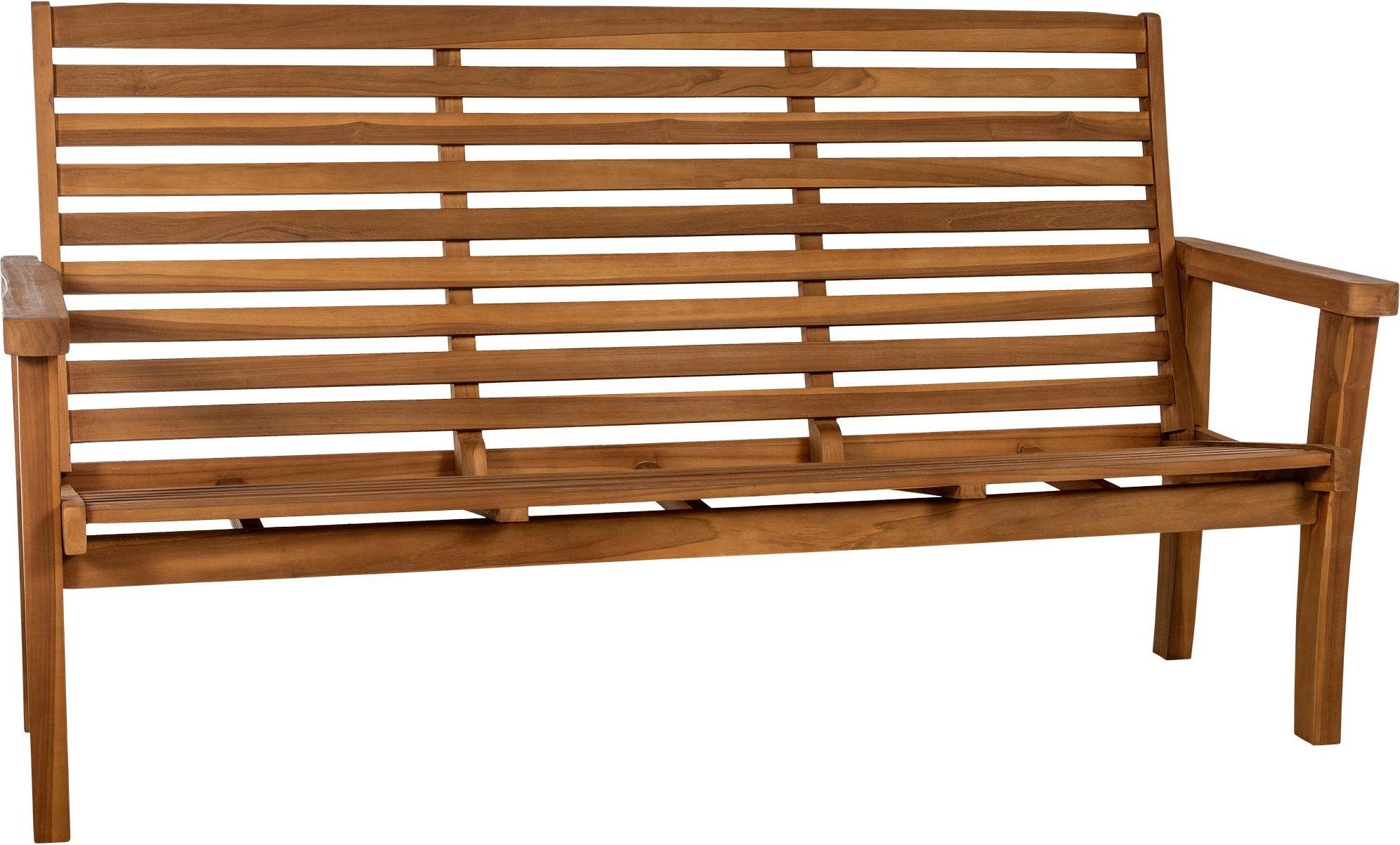 CLP Teakbank Nicosia mit Liegefunktion Teakholz wetterfest robust pflegeleicht | Farbe teak Größe 200 cm