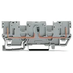 Wago 769-208/281-411 2-Pin-Bauelement-Basisklemme,mit 2-fach-Querbrückung,mit Diode 1N4007,grau 769208281411  - 50 Stück