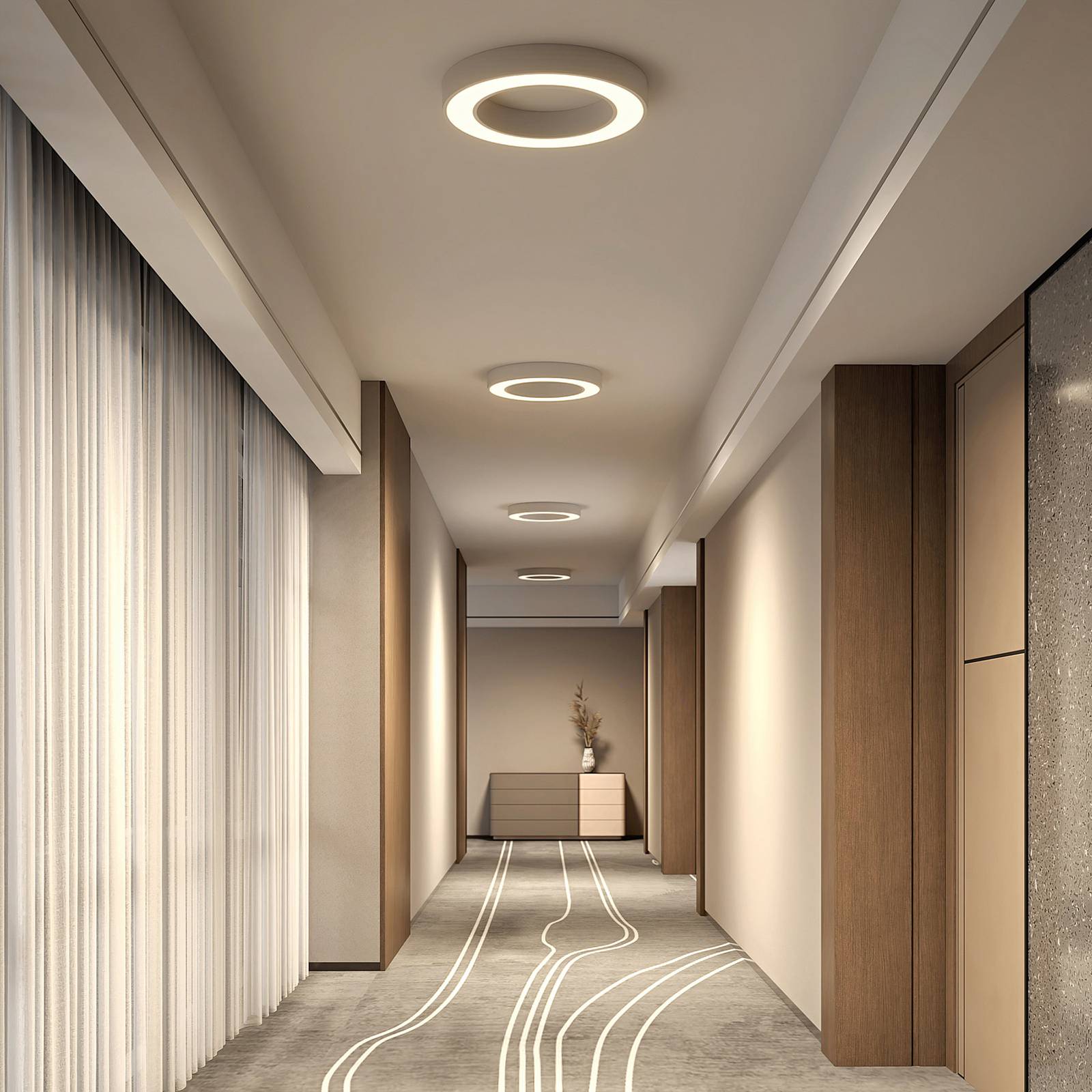 LED Ceiling Light Sharelyn Arcchio, dimmable, White / opal, Kitchen, Aluminium, Modern, Ceiling Light