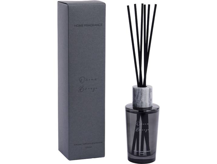 Raumduft Nathalie Ocean Breeze 125ml grau - Material: Glas, Marmor, Rattan - Raumduft
