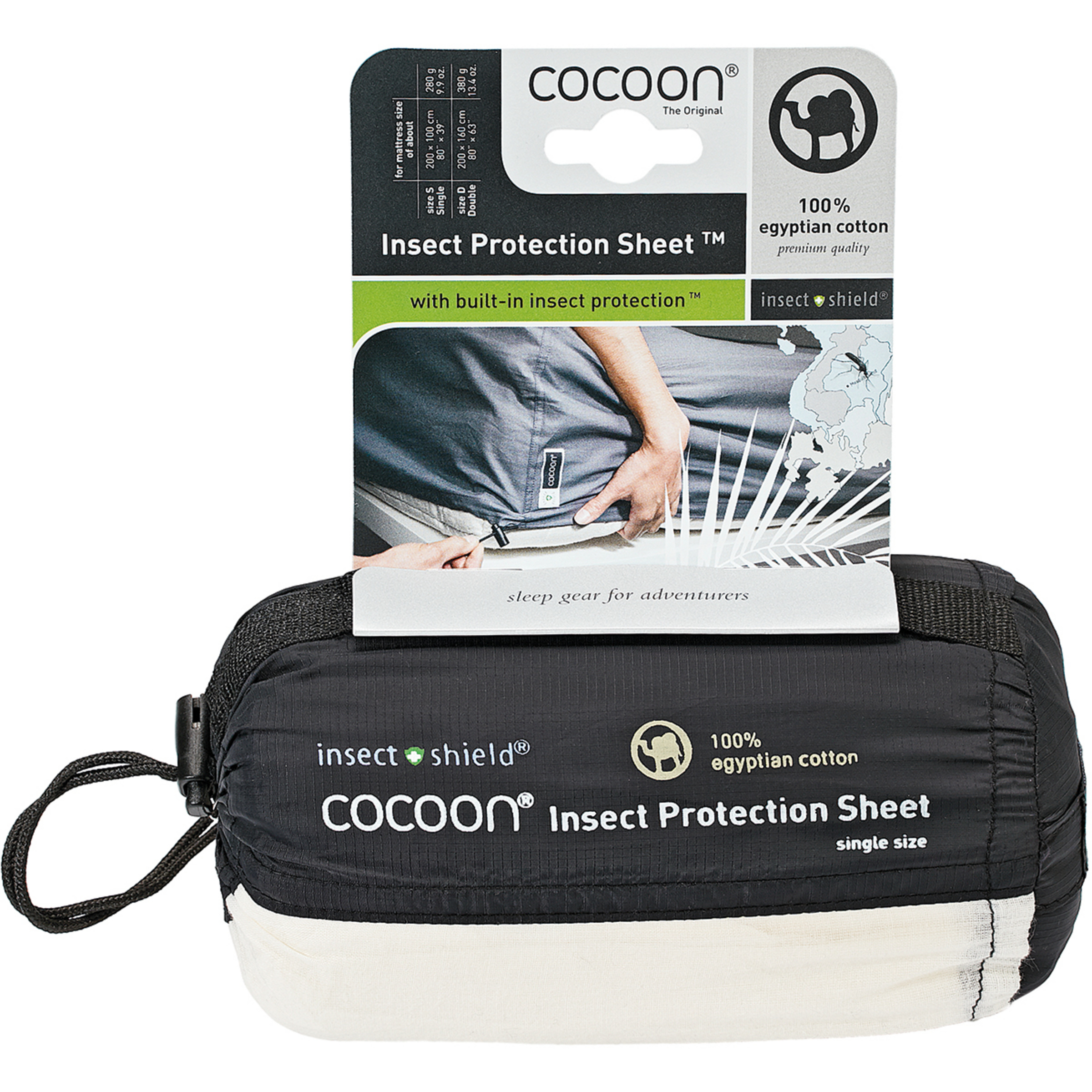 Cocoon Insect Shield Protection Spannleintuch Moskitonetze weiss Größe DOUBLE Reise
