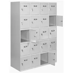 SimonRack Spind Schrank, Metallschrank, Schließfachschrank, Schloss, 4 Abteile, 1800x1600x500 mm  - Simonlocker