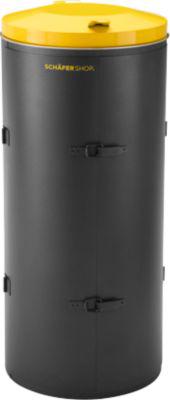 Schäfer Shop Select Abfallbehälter 120 L, Kompakt-Doppeltür, 180° versetzt, beschichtet, gelb RAL 1023