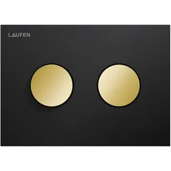 LAUFEN INEO Betätigungsplatte Groove, für WC-Element, Zweimengenbetätigung, H9001171250001, Farbe: Schwarz matt mit Tasten Gold glänzend