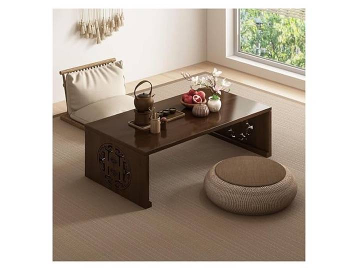 Klappbarer Couchtisch, keine Montage, niedrige Tatami-Tische aus Massivholz Tragbar for Sitzen auf dem Boden, einfache Aufbewahrung couchtisch
