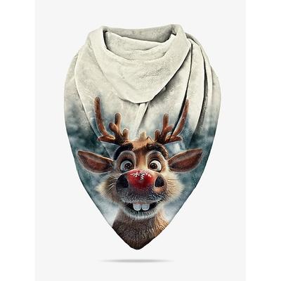 Damenschal mit Weihnachtskatzen-Print, kuscheliger roter Dreiecks-Halswickel mit Weihnachtsmütze-Kätzchen-Design, weicher Winterschal für Feiertagspartys und Geschenke