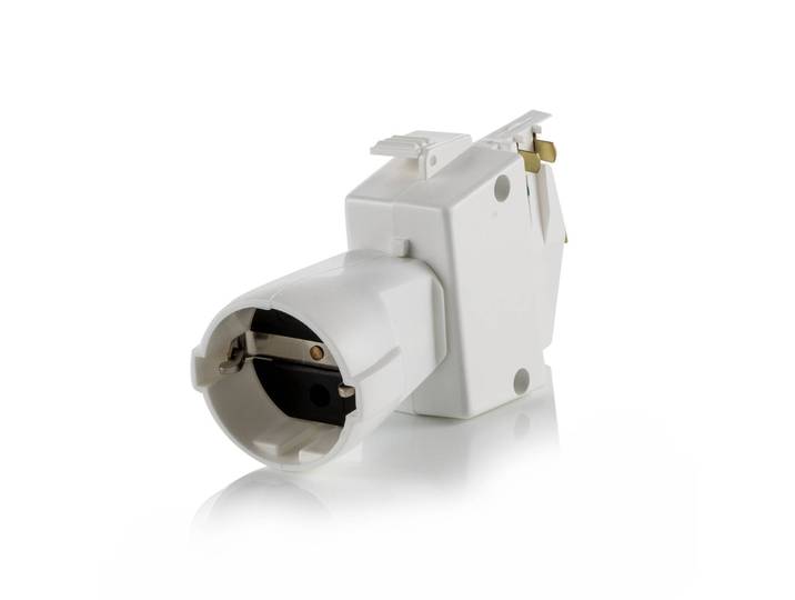 GLOBAL Schuko-Adapter 3-Phasen-Stromschiene Noa, weiß / opal, Aluminium