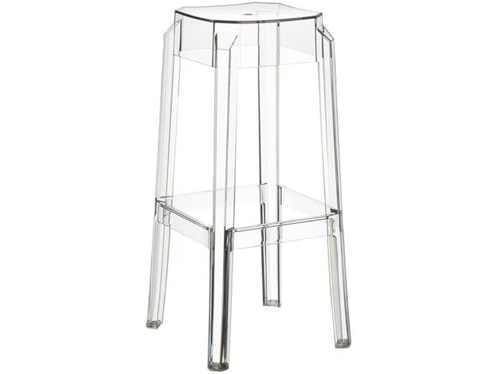 CLP Barhocker Fox I Stapelbarer Barstuhl aus hochwertigem Kunststoff I Wetterbeständiger Tresenhocker I Sitzhöhe 75 cm, Farbe: transparent