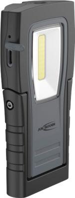 ANSMANN WL400R Slim LED Arbeitsleuchte, 400 Lumen, IP65, Stoßfest, Li-Po Akku, Magnetfuß, Gürtelclip, schwarz