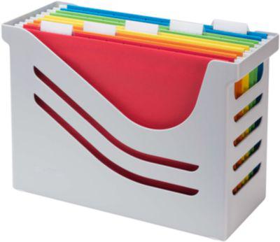 Hängeregisterbox Jalema Re-Solution A4 für 15 Hängemappen, inkl. 5 Mappen, grau