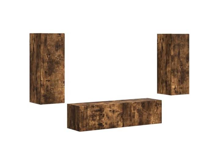 Makastle TV-Schrank Set 2-TLG. Geräucherte Eiche Wandmontage
