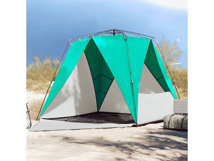 vidaXL Strandzelt 4 Personen Seegrün Quick Release Wasserdicht