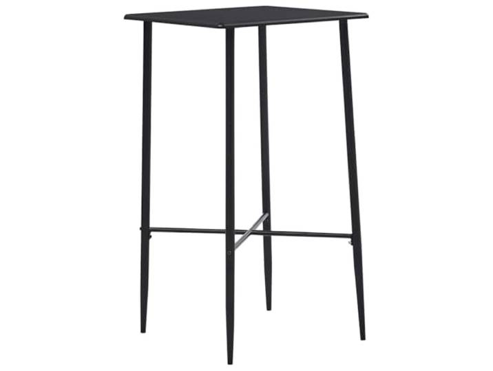 5-teiliger Barmöbel-Set, Schwarz MDF-Tisch, Stahlrahmen, Ergonomische Sitzfläche, bis zu 110 kg, für Haus und Garten
