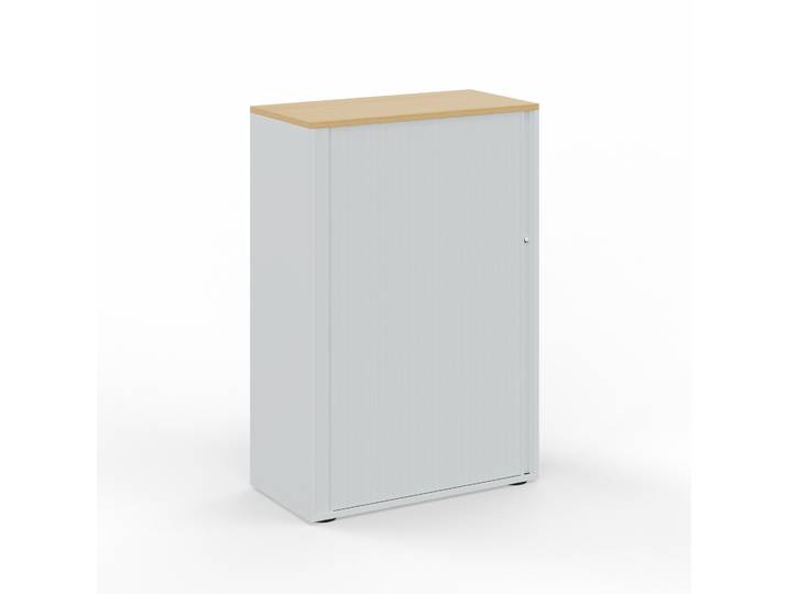 Rollladenschrank Tradingzone GO Swiss 80.0 x 40.0 cm, 3 Ordner hoch, Weissgrau/Eiche, Neu - Optimale Raumnutzung