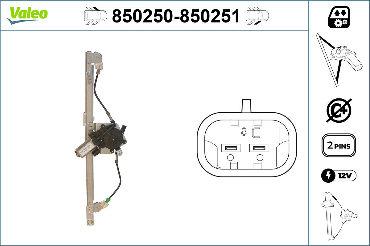 Valeo Fensterheber 850250 Vorne Links Für Mercedes