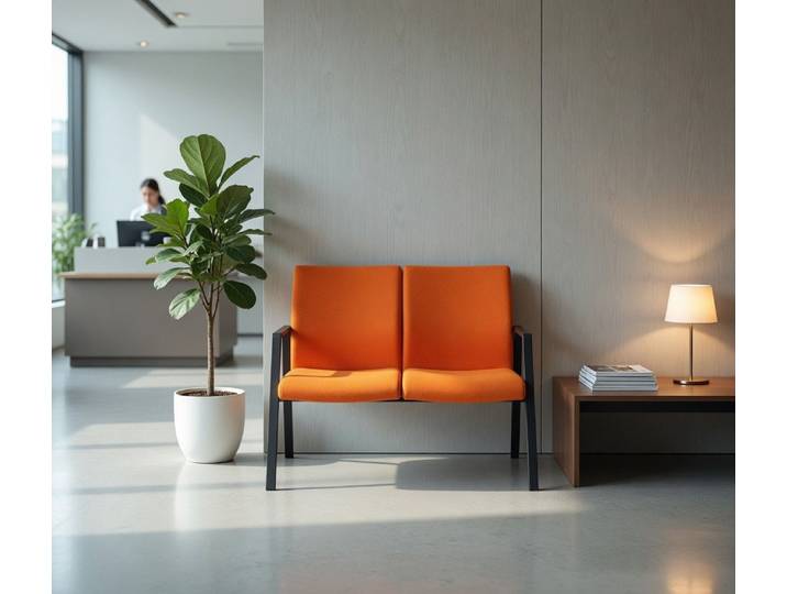 JVmoebel Esszimmerstuhl Orange Zweiersitzbank Armlehnen Konferenz Wartebereich, Made in Europa