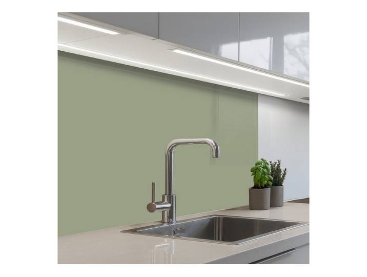 KitchenYeah Küchenrückwand selbstklebend (keine Folie) Salbei – Nebel – Grün, (1-tlg), Spritzschutz, Küche, Rückwand, Küchenwand, Küchenfront, 300x60 cm