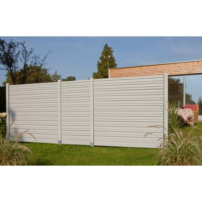 Dichtzaun KIEHN-HOLZ, grau, H:180cm, Holzwerkstoff, Zaunelemente, 3-tlg., LxH: 486x180 cm, mit 4 Pfosten