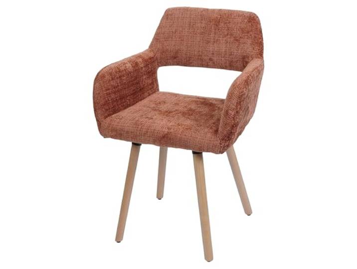 Mendler Esszimmerstuhl HWC-A50 II Holz Chenille - terrakotta